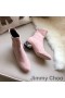 Jimmy Choo Maine yarım çizmeler Kadın Süet Kristal Süslenmiş Topuk Pembe