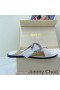 Jimmy Choo Marle Slaytlar Kadın Koyun Deri Kristaller Toka İle Beyaz