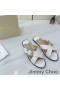 Jimmy Choo Marle Slaytlar Kadın Koyun Deri Kristaller Toka İle Beyaz