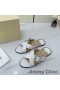 Jimmy Choo Marle Slaytlar Kadın Koyun Deri Kristaller Toka İle Beyaz