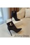 Jimmy Choo Minori 105 Ayak Bileği Patik Kadın Glitter Degrade JC Amblemi Siyah