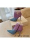 Jimmy Choo Minori 105 Ayak Bileği Patik Kadın Glitter Degrade JC Amblemi Mor