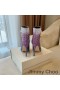 Jimmy Choo Minori 105 Ayak Bileği Patik Kadın Glitter Degrade JC Amblemi Mor