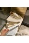 Jimmy Choo Monza Spor Ayakkabı Kadın Antika Deri ve Parıltılı Kumaş Altın