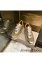 Jimmy Choo Monza Spor Ayakkabı Kadın Antika Deri ve Parıltılı Kumaş Altın