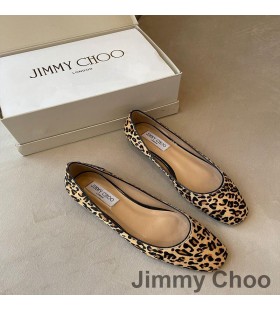 Jimmy Choo Gisela Flats Kadın Leopar Deri Kahverengi