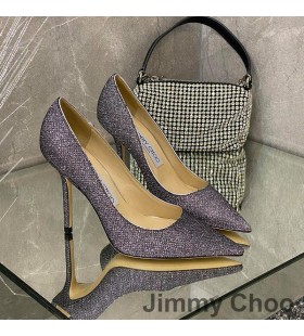 Jimmy Choo Aşk Pompaları Kadın Glitter Aşağılamak Kumaş Mor / Gri