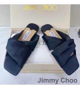 Jimmy Choo Narisa Slaytlar Kadın Saten Siyah