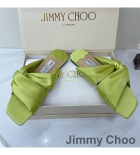 Jimmy Choo Narisa Slaytlar Kadınlar Saten Limon
