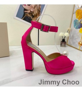 Jımmy Choo Socorıe 115 platform sandaletler Kadın Saten İnci Detaylı Gül