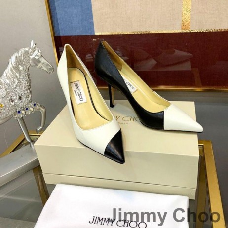 Jimmy Choo Amor 85 Bombas De Las Mujeres De Retazos De Cuero Blanco
