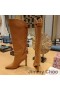 Jimmy Choo Alizze 90 Knee Booties Women Smooth Leather Brown