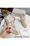 Jimmy Choo Amiral 85 Sandalias De Las Mujeres De Cuero De Napa Con Cuentas De Rafia De Albaricoque