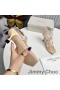 Jimmy Choo Amiral 85 Sandalias De Las Mujeres De Cuero De Napa Con Cuentas De Rafia De Albaricoque