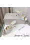 Jimmy Choo Anís 85 De Tacón De Diapositivas De Las Mujeres Brillo De La Tela Gris/Plata
