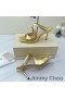 Jimmy Choo Anís 85 De Tacón De Diapositivas De Las Mujeres De Cuero De Patente De Oro
