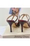 Jimmy Choo Anís 85 De Tacón De Diapositivas De Las Mujeres De La Serpiente De Cuero Borgoña