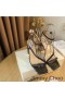 Jimmy Choo Arte 85 Sandalias De Las Mujeres De La Serpiente De Cuero Con Plexi Talón Negro