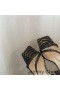 Jimmy Choo Arte 85 Sandalias De Las Mujeres De La Serpiente De Cuero Con Plexi Talón Negro