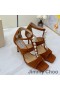 Jimmy Choo Aura 85 Sandalias Mujeres Suede Con Perlas Y Cristales De Color Marrón