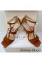 Jimmy Choo Aura 85 Sandalias Mujeres Suede Con Perlas Y Cristales De Color Marrón