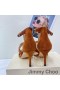 Jimmy Choo Aura 85 Sandalias Mujeres Suede Con Perlas Y Cristales De Color Marrón