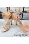 Jimmy Choo Aveline 100 Sandalias De Las Mujeres Gamuza De Gran Tamaño Con Malla De Arcos De La Cereza
