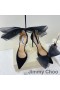 Jimmy Choo Averly 100 Bombas De Las Mujeres Gamuza De Gran Tamaño Con Arcos De Malla Negro