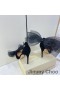 Jimmy Choo Averly 100 Bombas De Las Mujeres Gamuza De Gran Tamaño Con Arcos De Malla Negro