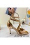 Jimmy Choo Azia 85 Sandalias De Las Mujeres De Cuero De Patente De Oro
