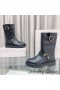Jimmy Choo Motorista II Botas de Mujer de Cuero Liso Con Hebillas de Oro Negro