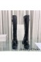 Jimmy Choo Motorista II de la Rodilla Botas de Mujer de Cuero Liso Con Hebillas de Oro Negro