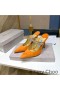 Jimmy Choo Bing Mulas De Las Mujeres Gamuza Con Cristal Y Perlas De Correa Naranja