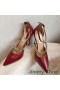 Jimmy Choo Bobbie 100 Bombas De Las Mujeres De Cuero De Patente Con Cristal Correa Roja