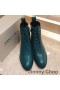 Jimmy Choo Cruz Botas De Combate De Las Mujeres De Cuero Verde