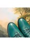 Jimmy Choo Cruz Botas De Combate De Las Mujeres De Cuero Verde