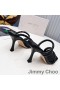 Jimmy Choo Diosa 85 De Tacón De Diapositivas De Las Mujeres De Cuero Con Correa Trenzada Negra