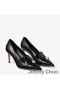 Jimmy Choo Felicitie 85 Bombas De Las Mujeres De Cuero De Napa Con Perlas De Adorno Negro