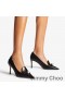 Jimmy Choo Felicitie 85 Bombas De Las Mujeres De Cuero De Napa Con Perlas De Adorno Negro