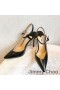 Jimmy Choo Fetto 100 Slingback Bombas De Las Mujeres De Cuero Negro