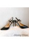 Jimmy Choo Fetto 100 Slingback Bombas De Las Mujeres De Cuero Negro