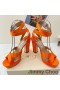 Jimmy Choo Gaia 115 De La Plataforma Sandalias De Las Mujeres Del Satén De Color Naranja