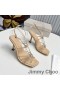 Jimmy Choo Indiya 85 Sandalias De Las Mujeres De Cuero De Napa Con Corazones De Cristal De Albaricoque