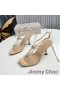 Jimmy Choo Indiya 85 Sandalias De Las Mujeres De Cuero De Napa Con Corazones De Cristal De Albaricoque