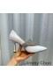 Jimmy Choo Kari 85 Bombas De Las Mujeres De Cuero De Napa Con Cristal Correa Blanco