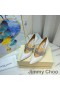 Jimmy Choo Kari 85 Bombas De Las Mujeres De Cuero De Napa Con Cristal Correa Blanco