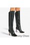 Jimmy Choo Karter 100 Rodilla Botines De Las Mujeres De Cuero De Becerro Negro