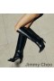 Jimmy Choo Karter 100 Rodilla Botines De Las Mujeres De Cuero De Becerro Negro
