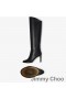 Jimmy Choo Karter 100 Rodilla Botines De Las Mujeres De Cuero De Becerro Negro