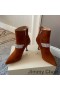 Jimmy Choo Kaza 85 Tobillo Botines De Las Mujeres Gamuza Con Cristal Correa Marrón